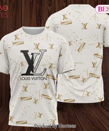 Louis Vuitton White Color 3D T-Shirt Limited Edition