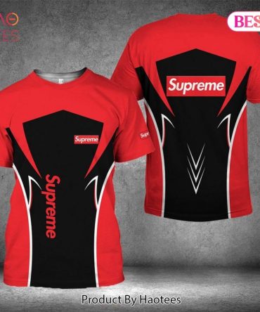 Supreme Luxurious Design Mix Black Red Color 3D T-Shirt Limited Edition