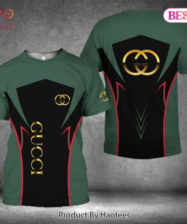 Gucci Black Green Brand 3D T-Shirt Limited Edition