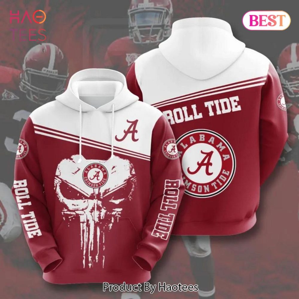 Alabama Crimson Tide Punisher Skull For Fan 3D Hoodie Ncaa Gifts
