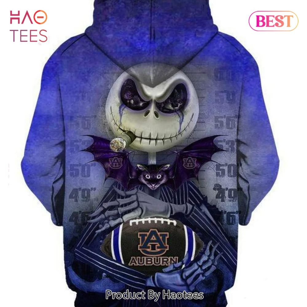 Auburn Tigers College Jack Skellington 3D Hoodie Gifts For Auburn Tigers Fans