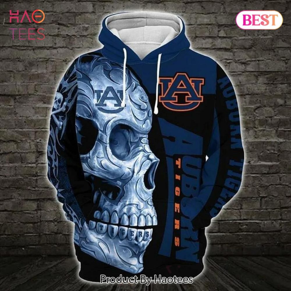 Auburn Tigers Skull Team 3D Hoodie Auburn Tigers Ncaa Gifts