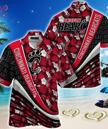 Cincinnati Bearcats Summer Hawaiian Shirt, With Tropical Flower Pattern For Fans