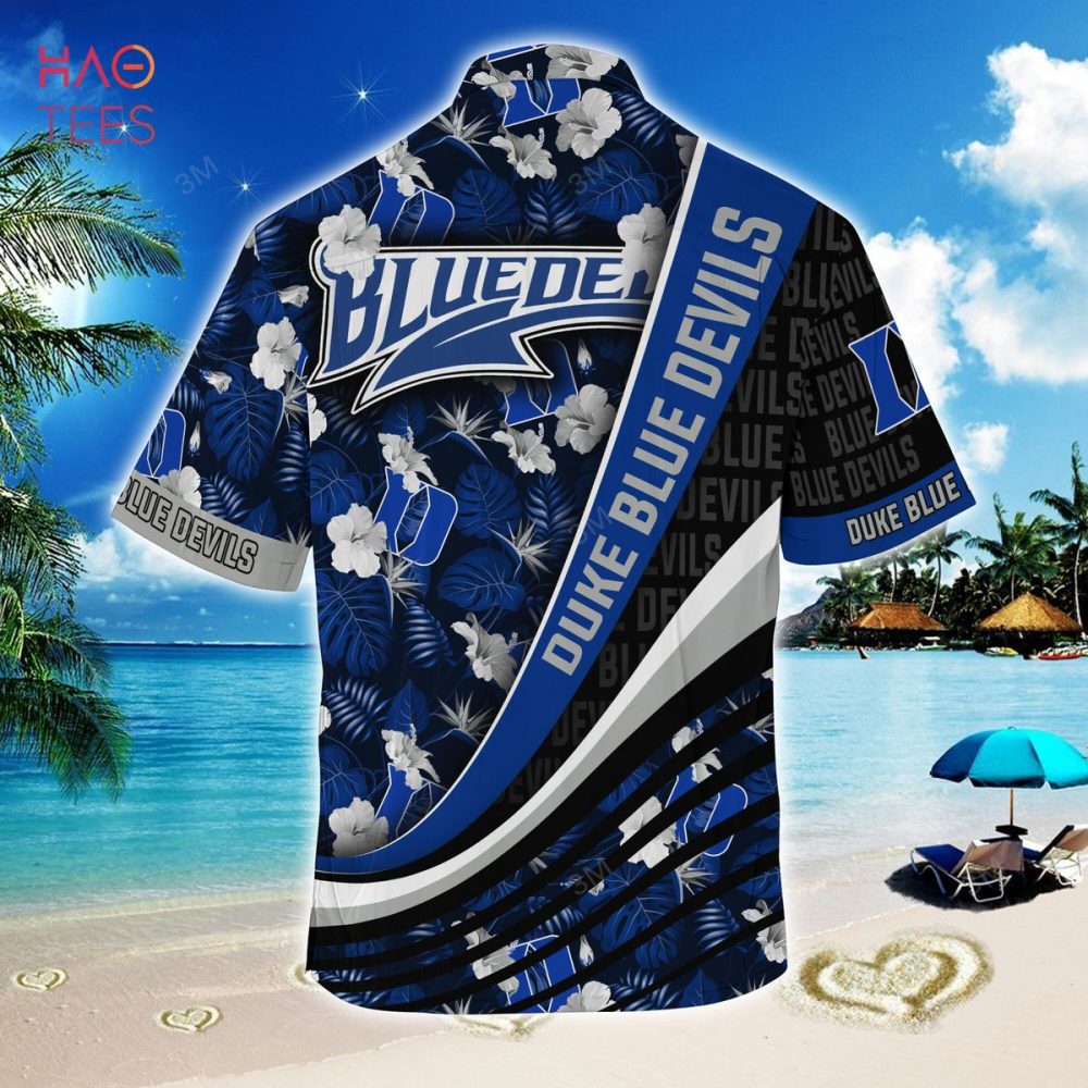 Duke Blue Devils Summer Hawaiian Shirt, With Tropical Flower Pattern For Fans - Image 2