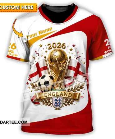 Unisex Shirt Hoodie - Custom England World Cup 2026 Shirt Hoodie