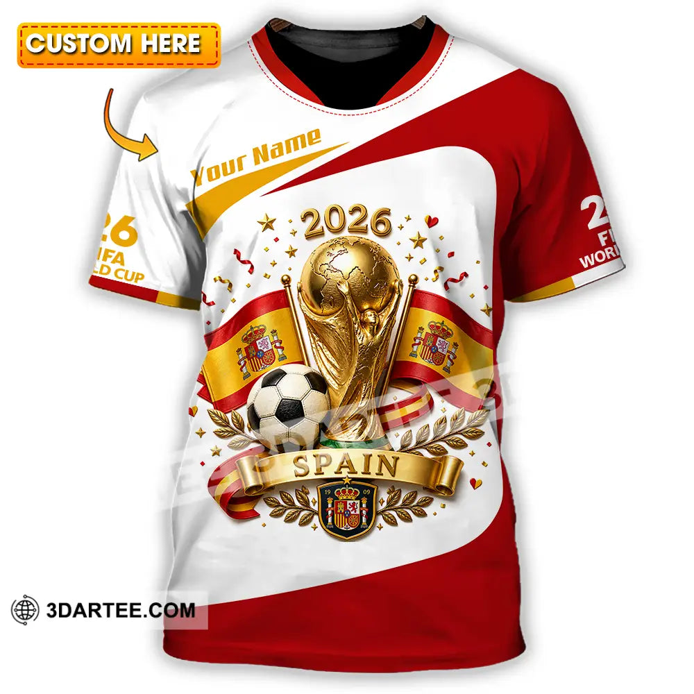 Unisex Shirt Hoodie - Custom Spain World Cup 2026 Shirt Hoodie