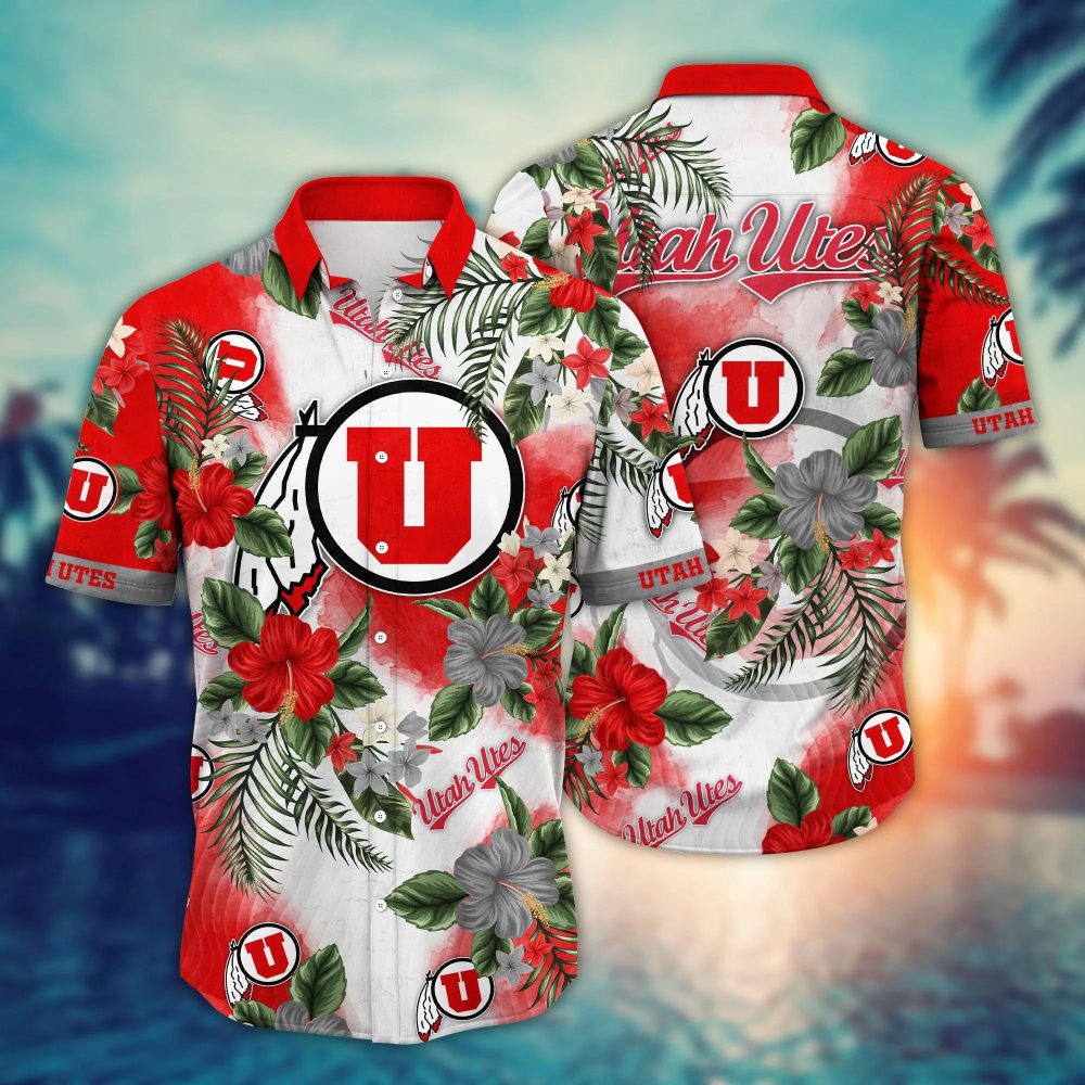 Utah Utes Ncaa Hawaiian Shirt Blooming Flowerstime Aloha Shirt