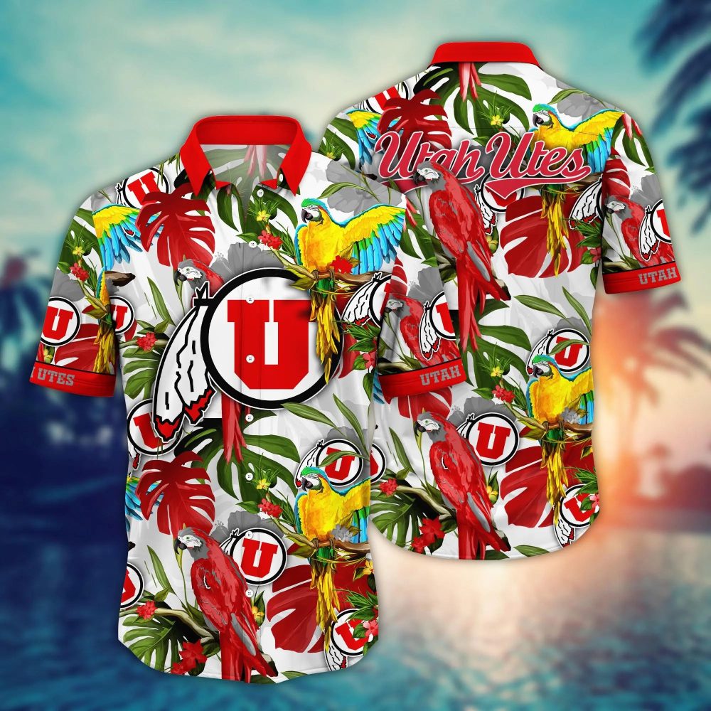 Utah Utes Ncaa Hawaiian Shirt Brightnesstime Aloha Shirt