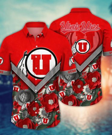Utah Utes Ncaa Hawaiian Shirt Custom Sun Showers Aloha Shirt
