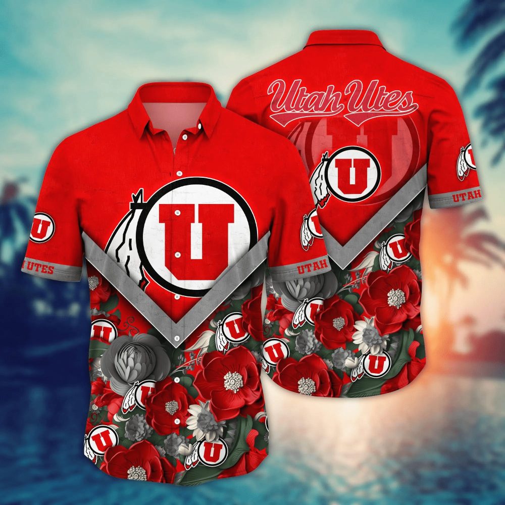 Utah Utes Ncaa Hawaiian Shirt Custom Sun Showers Aloha Shirt