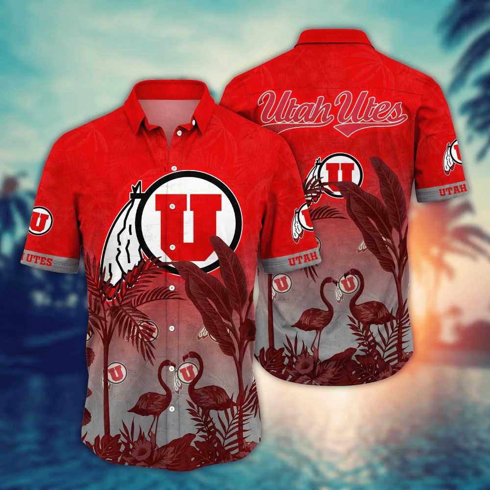 Utah Utes Ncaa Hawaiian Shirt Golden Hourtime Aloha Shirt
