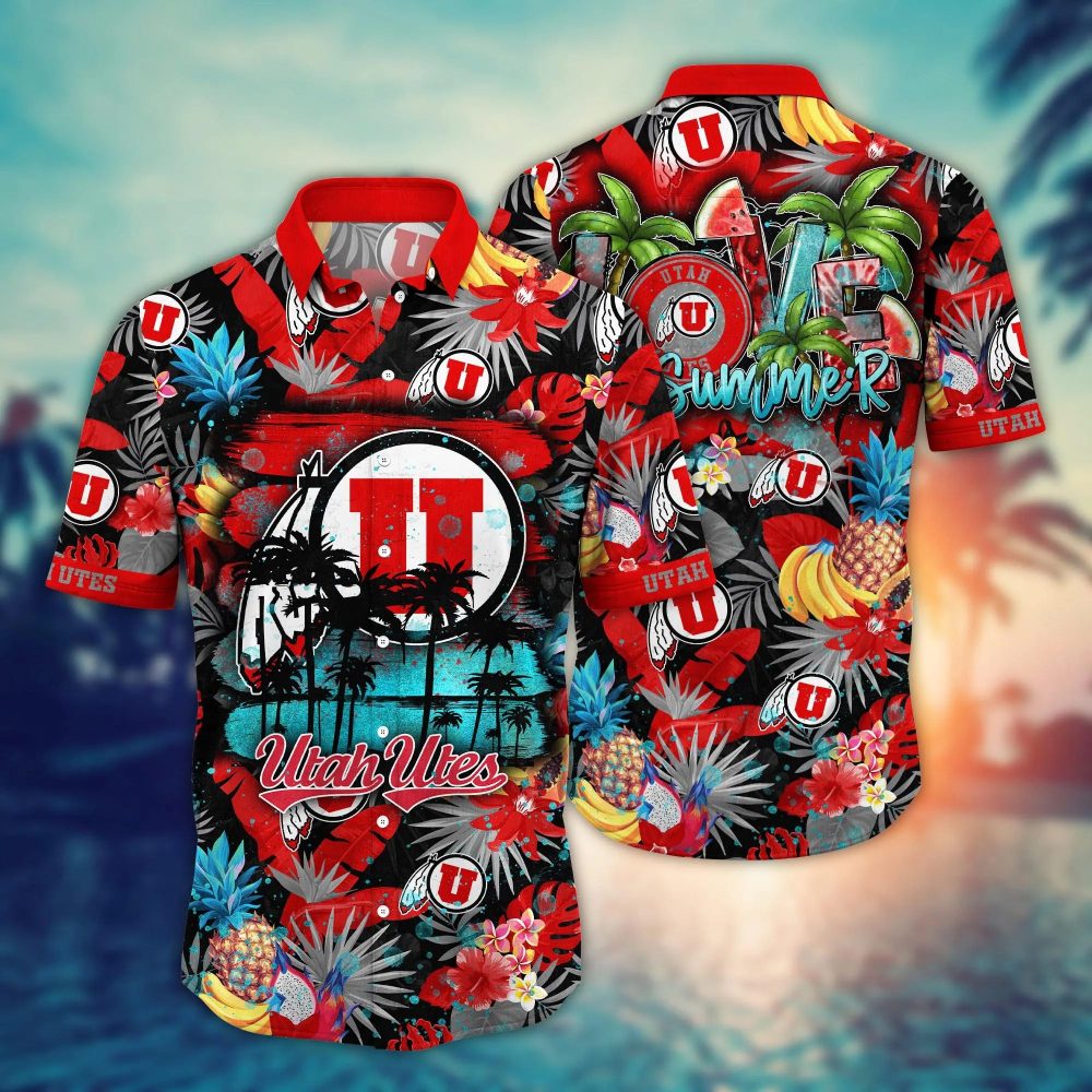 Utah Utes Ncaa Hawaiian Shirt Starry Nightstime Aloha Shirt