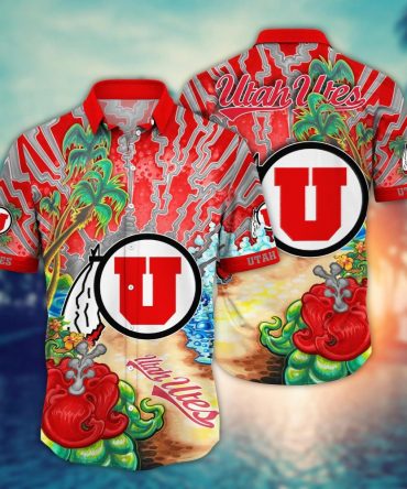 Utah Utes Ncaa Hawaiian Shirt Sun Showerstime Aloha Shirt