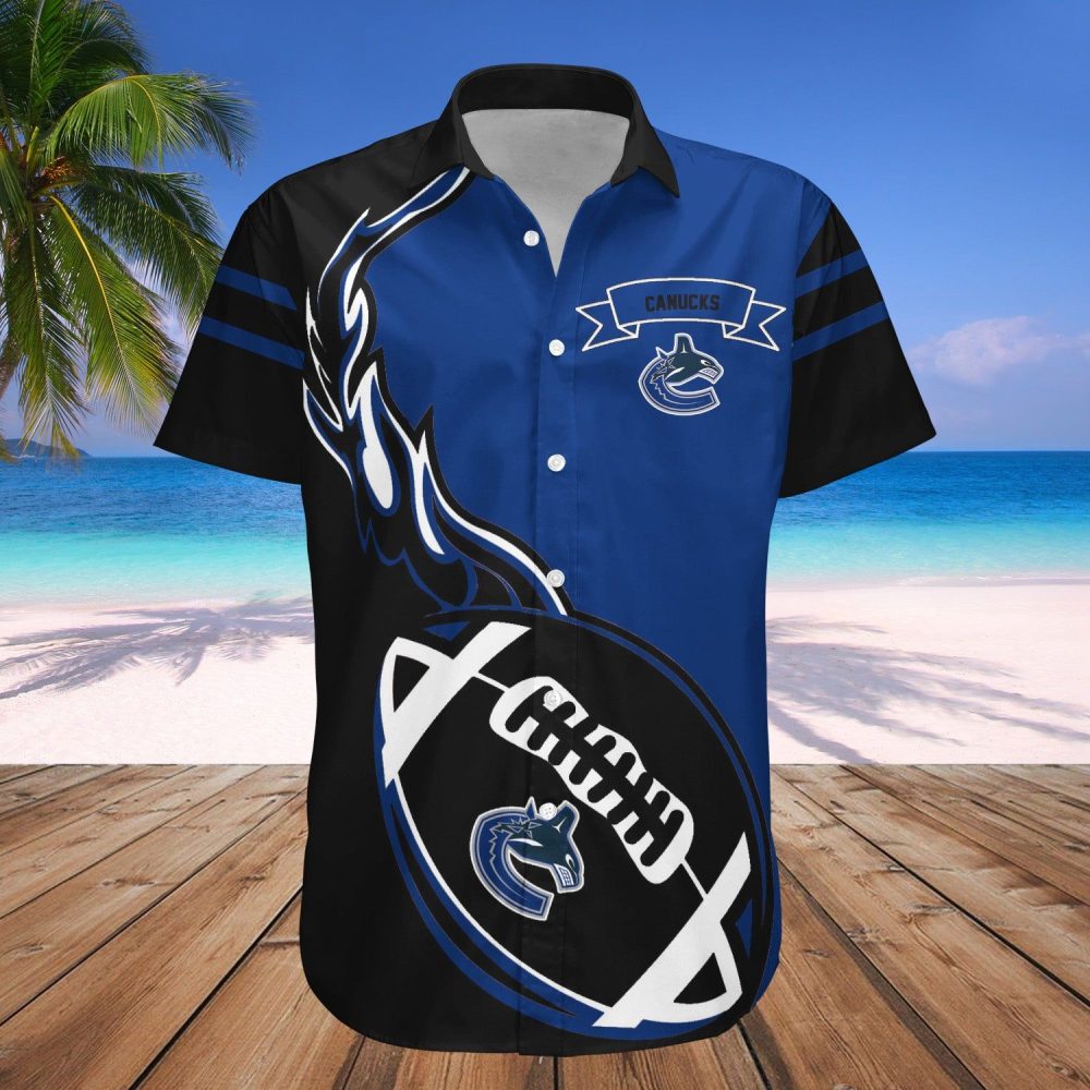 Vancouver Canucks Hawaii Shirt Flame Ball Nhl