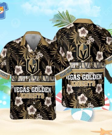 Vegas Golden Knights National Hockey League Hibiscus Pattern Hawaiian Shirt