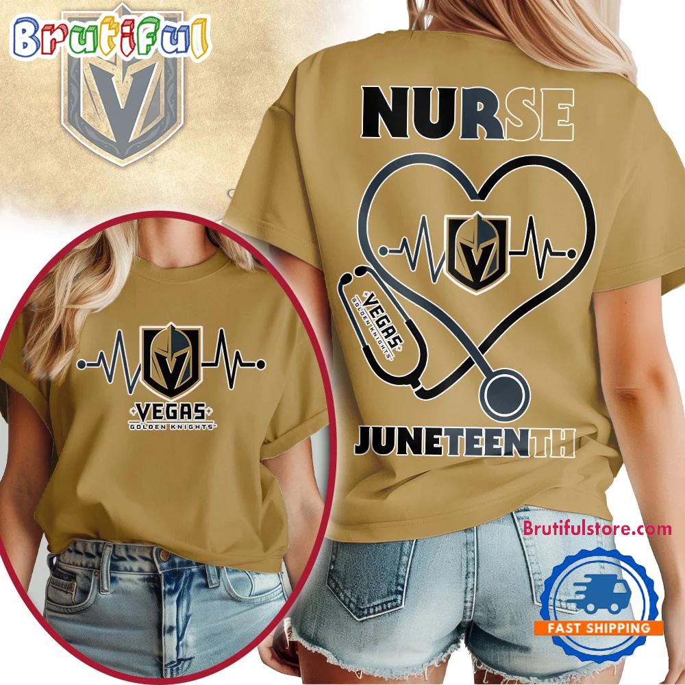Vegas Golden Knights Nhl Nurse Appreciation Juneteenth Unisex 3D Shirt