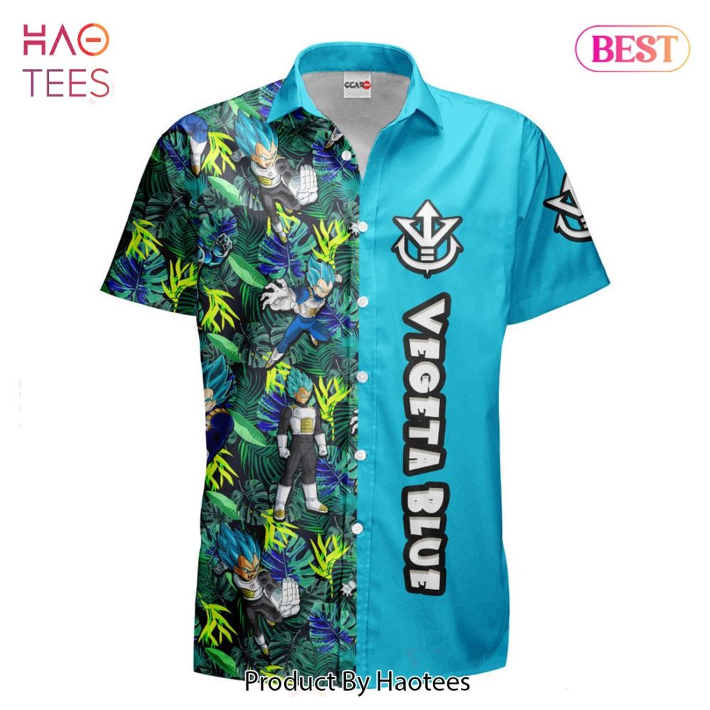 Vegeta Blue Hawaiian Shirts Custom Anime Merch Clothes For Men Women - Image 2