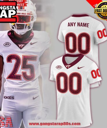 Virginia Tech Hokies Football Ncaa 2025 White Custom Football Jersey