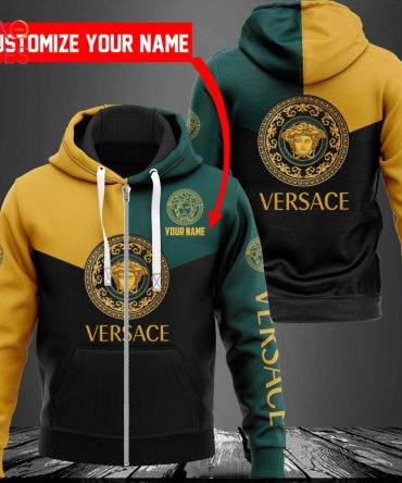 Versace Green Gold Black Luxury Hoodie Limited Edition