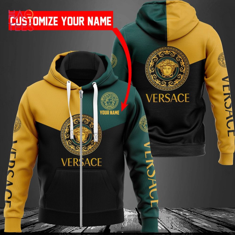 Versace Green Gold Black Luxury Hoodie Limited Edition