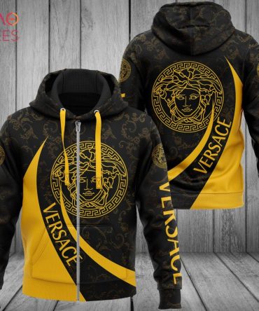Versace Originals Trefoil Black Gold Luxury 3D Hoodie Pod Design