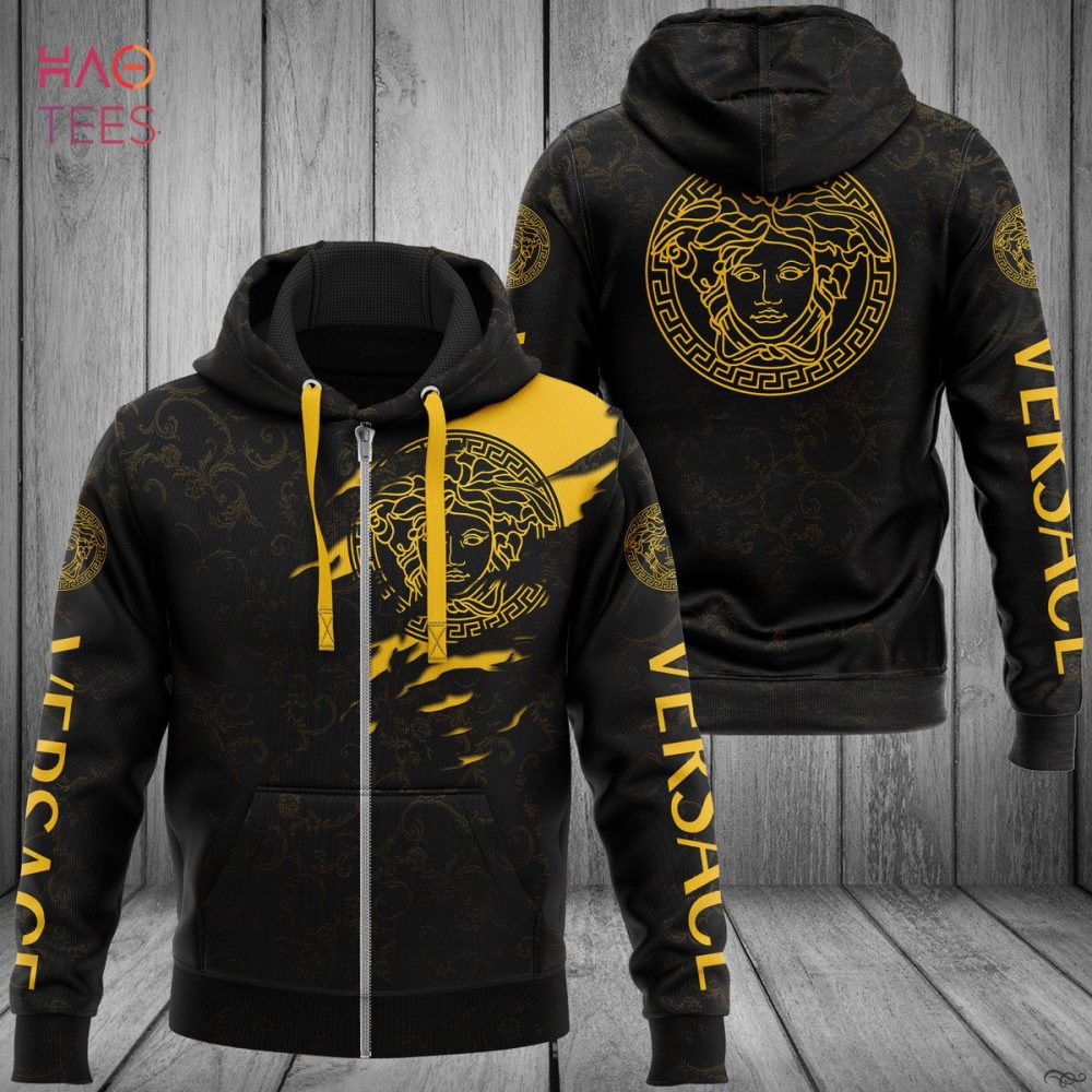 Versace Luxury Brand Black And Gold 3D Hoodie Limited Edition