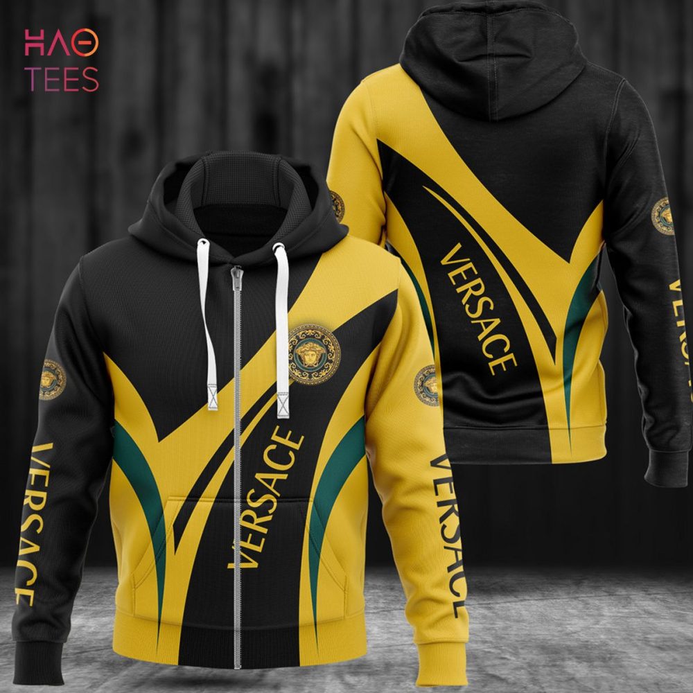 Versace Luxury Brand Black Gold Hoodie Limited Edition