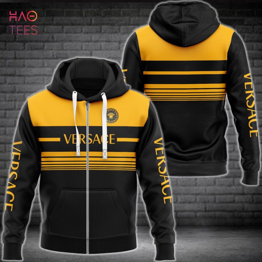Versace Stripe Gold Luxury 3D Hoodie Limited Edition