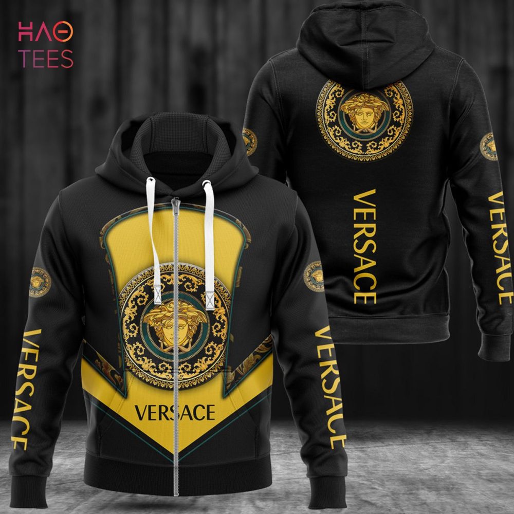 Versace Black Gold Luxury 3D Hoodie Limited Edition