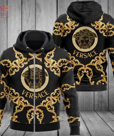 Versace Black Mix Gold Logo Luxury 3D Hoodie Limited Edition
