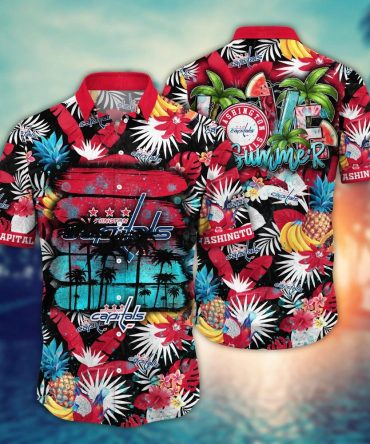 Washington Capitals Nhl Hawaiian Shirt Sun Raystime Aloha Shirt