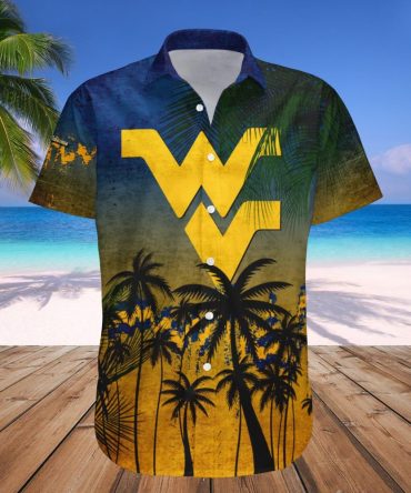 West Virginia Mountaineers Hawaii Shirt Coconut Tree Tropical Grunge – Ncaa