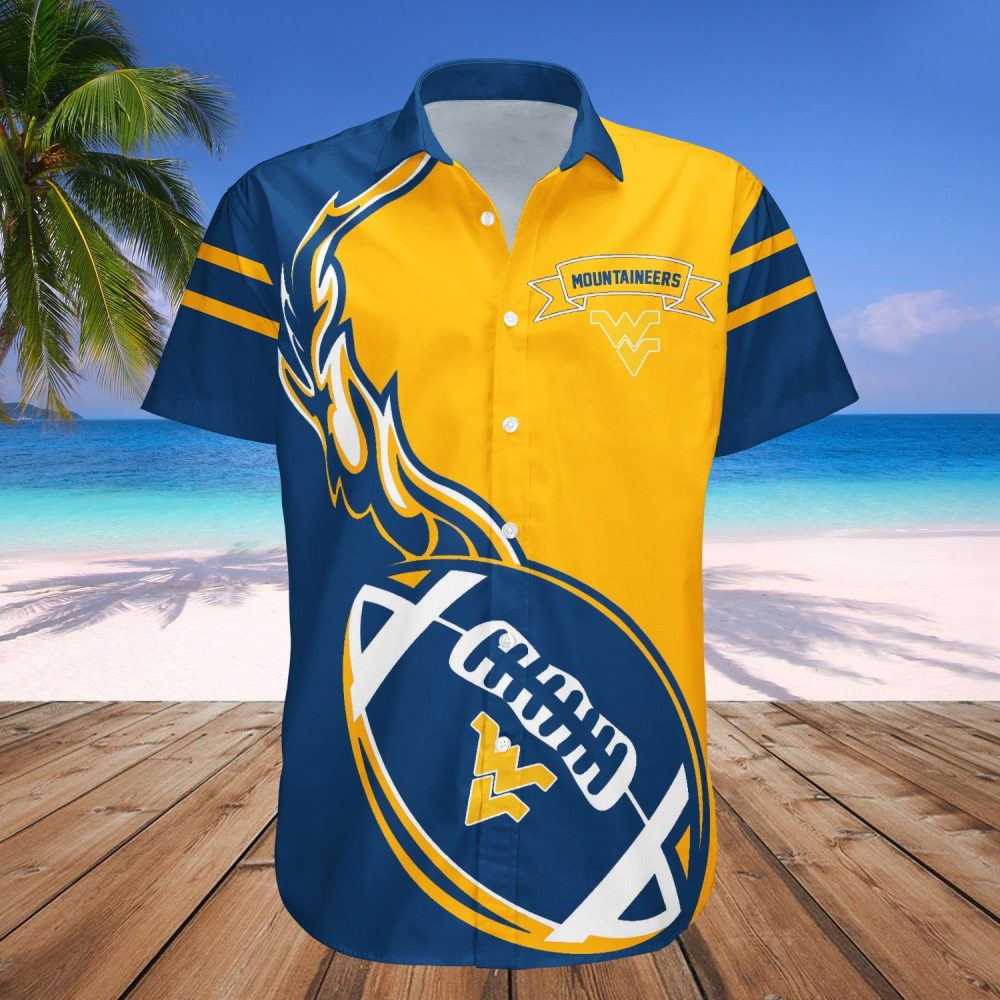 West Virginia Mountaineers Hawaii Shirt Flame Ball – Ncaa