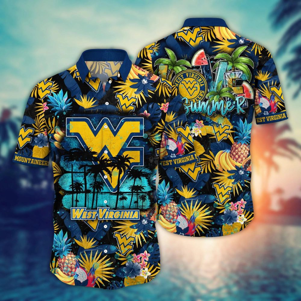 West Virginia Mountaineers Ncaa Hawaiian Shirt Dry Seasontime Aloha Shirt