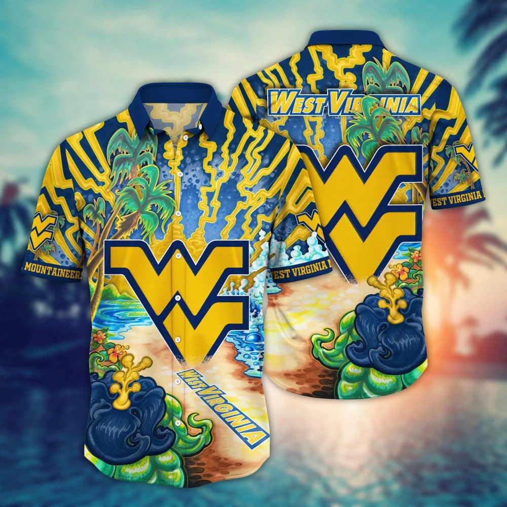 West Virginia Mountaineers Ncaa Hawaiian Shirt Ice-Cold Drinkstime Aloha Shirt