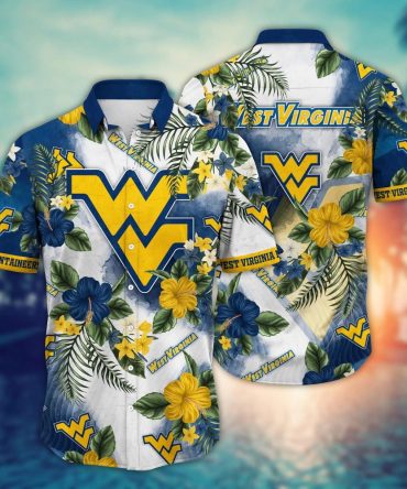 West Virginia Mountaineers Ncaa Hawaiian Shirt Starry Nightstime Aloha Shirt
