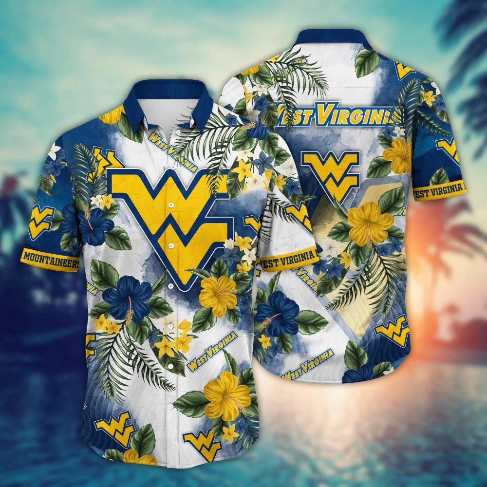 West Virginia Mountaineers Ncaa Hawaiian Shirt Starry Nightstime Aloha Shirt
