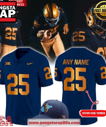 West Virginia Mountaineers Old Gold Throwback Special Custom Football Jersey