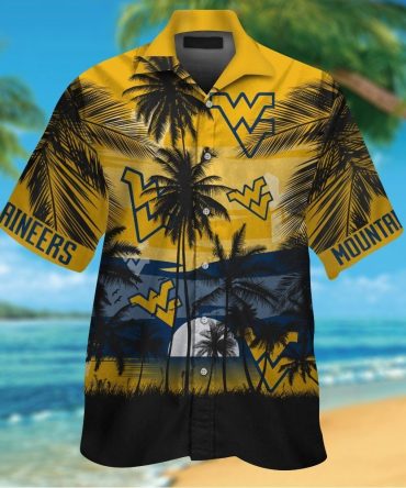 West Virginia Mountaineers Short Sleeve Button Up Tropical Hawaiian Shirts