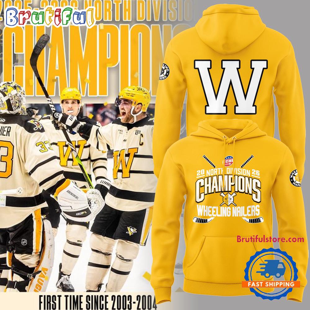 Wheeling Nailers 2026 North Division Champions Logo Team Design Hoodie