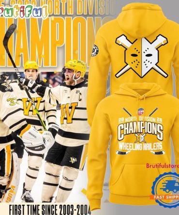 Wheeling Nailers 2026 North Division Champions Yellow Hoodie