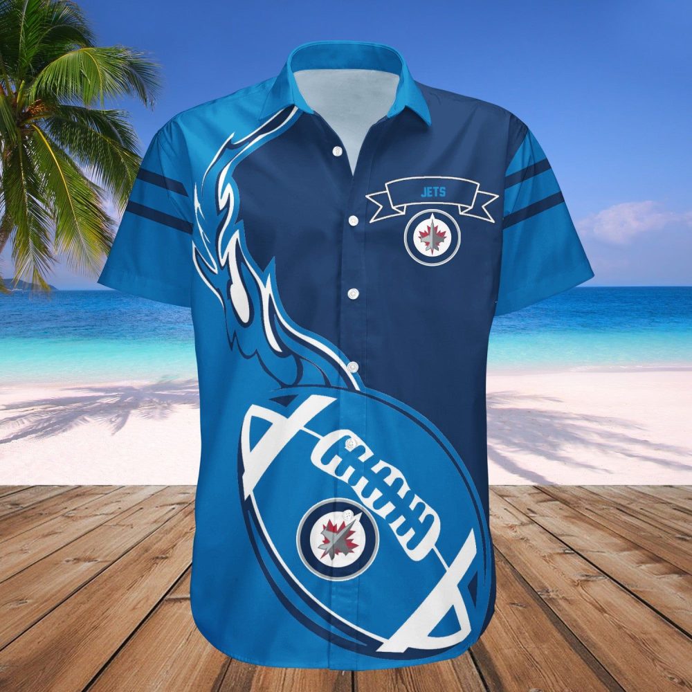 Winnipeg Jets Hawaii Shirt Set Flame Ball Nhl