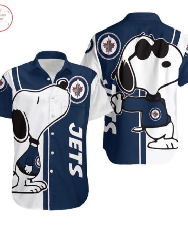 Winnipeg Jets Snoopy Hawaiian Shirt Tropical Style
