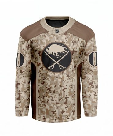 Nhl Buffalo Sabres Special Veterans Military Desert Camouflage Design Hockey Jersey