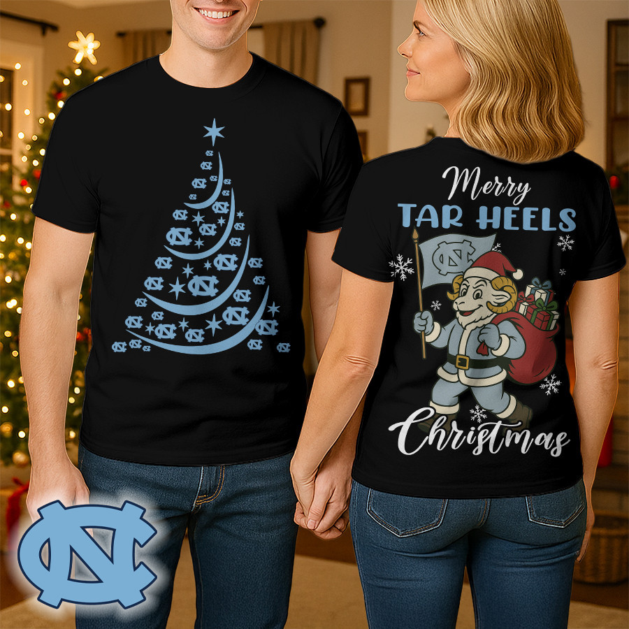 North Carolina Tar Heels , Premium Ncaa Merry Christmas 3D Shirt Hi