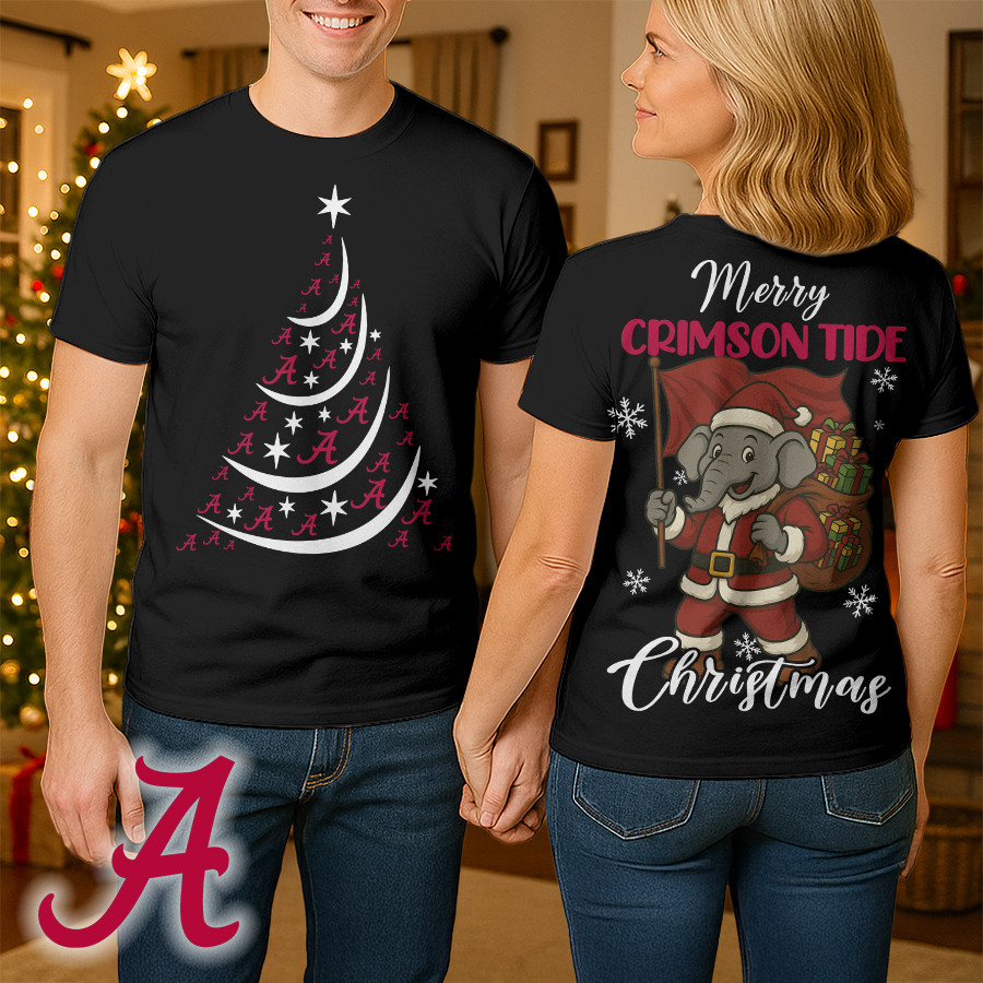 Alabama Crimson Tide , Premium Ncaa Merry Christmas 3D Shirt Hi