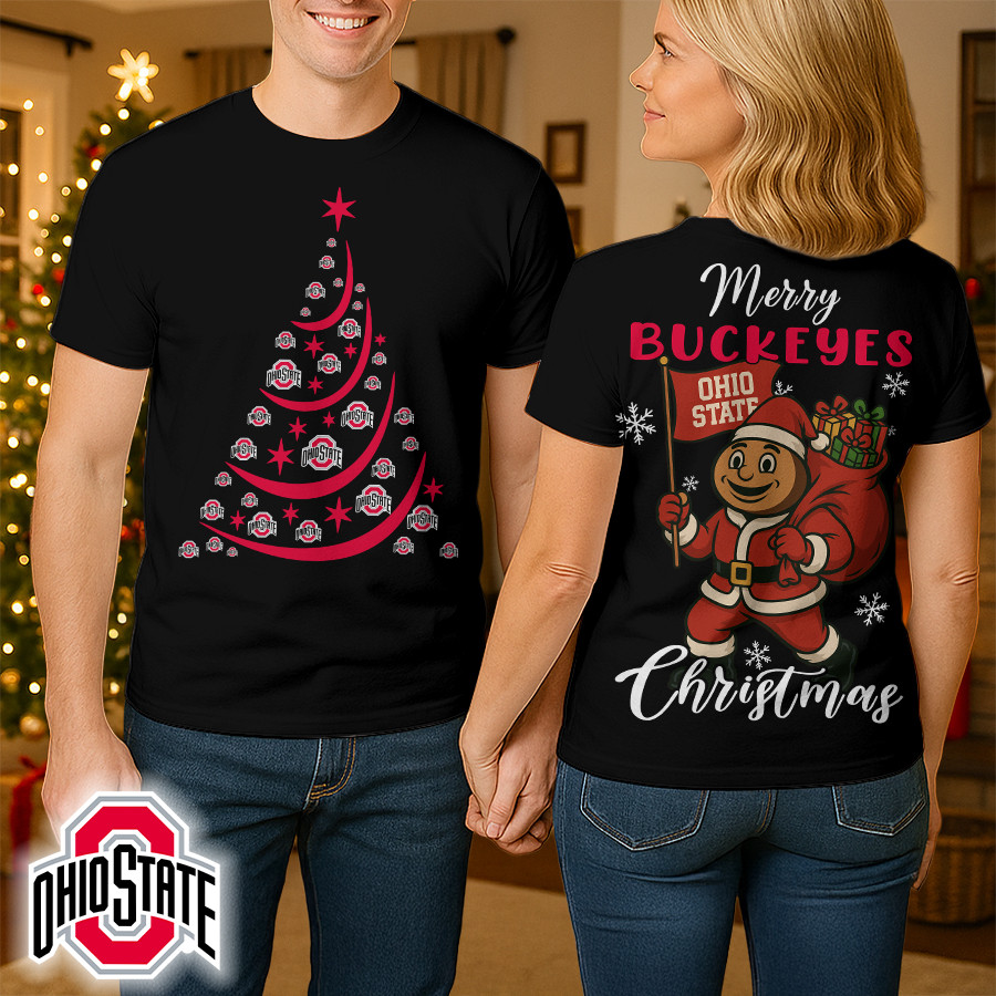 Ohio State Buckeyes , Premium Ncaa Merry Christmas 3D Shirt Hi