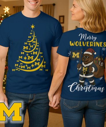 Michigan Wolverines , Premium Ncaa Merry Christmas 3D Shirt Hi