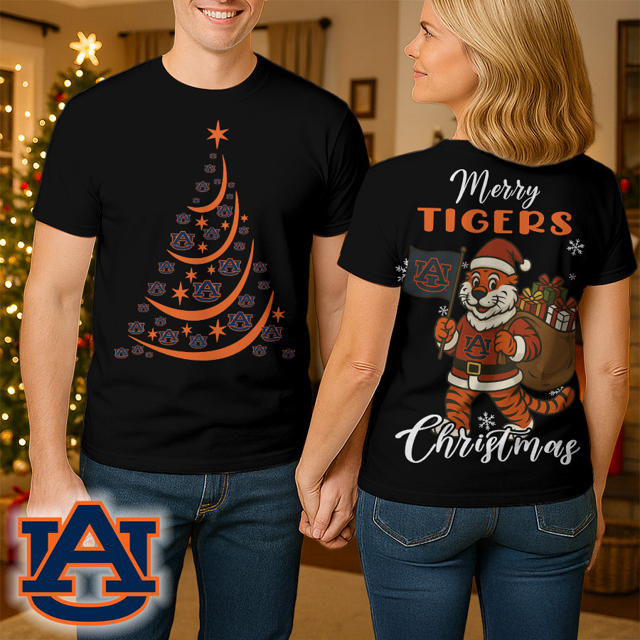 Auburn Tigers , Premium Ncaa Merry Christmas 3D Shirt Hi