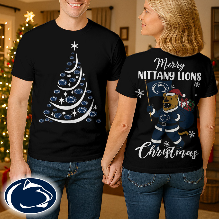 Penn State Nittany Lions , Premium Ncaa Merry Christmas 3D Shirt Hi